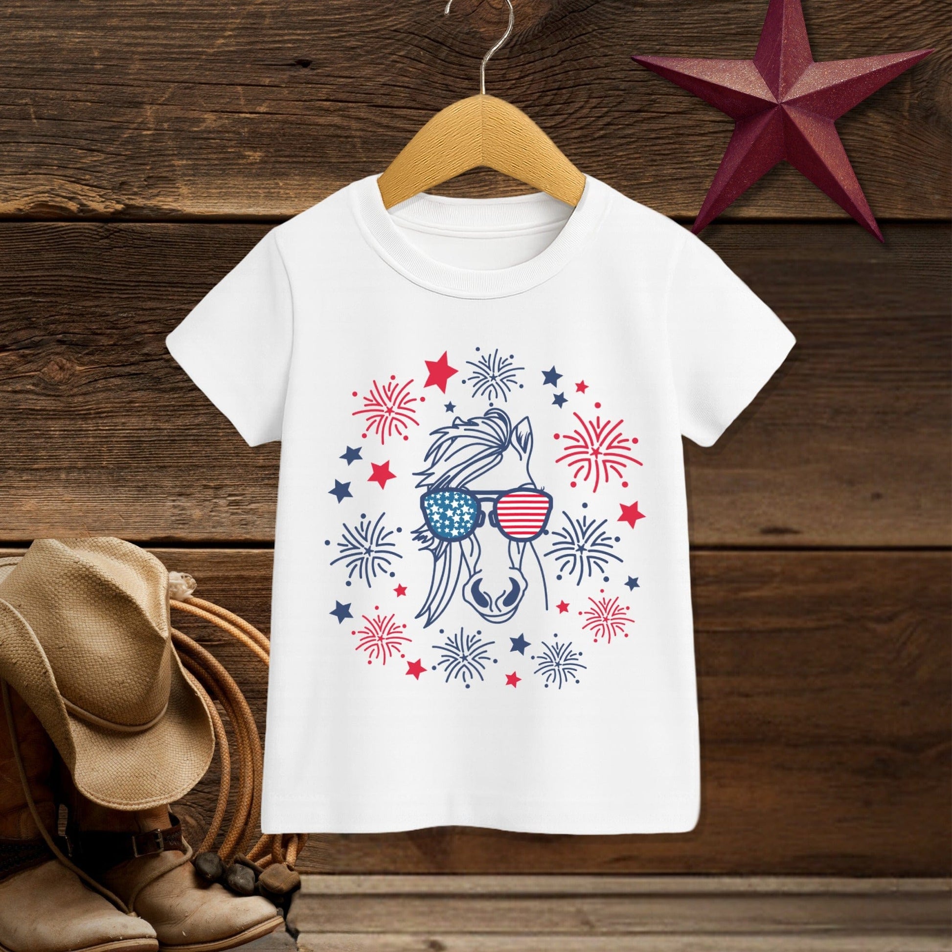 4th of July Horse T-shirt (Toddler)