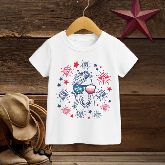 4th of July Horse T-shirt (Toddler)