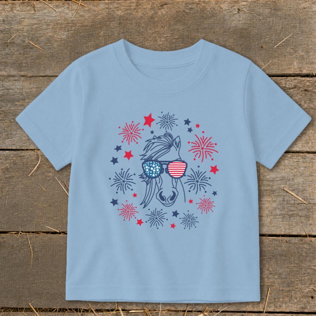 4th of July Horse Toddler Tee