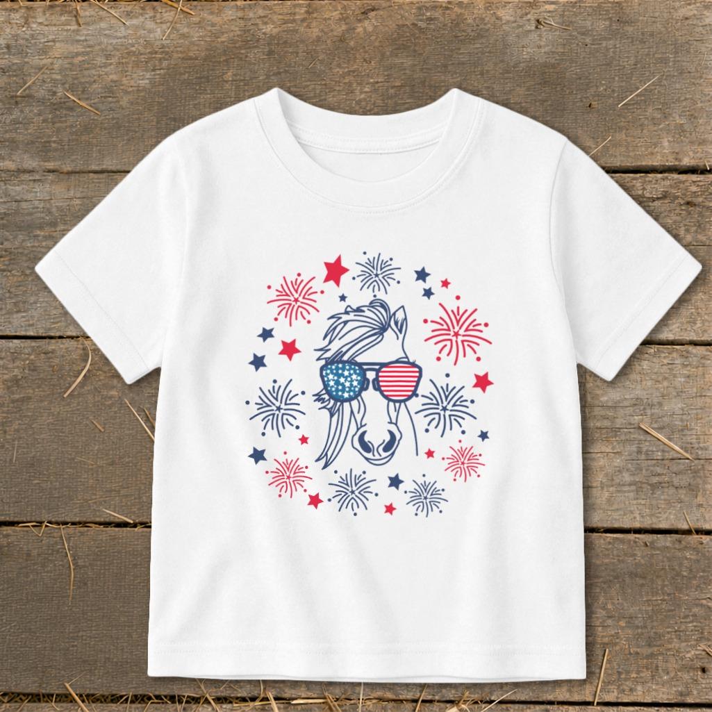 4th of July Horse Toddler Tee