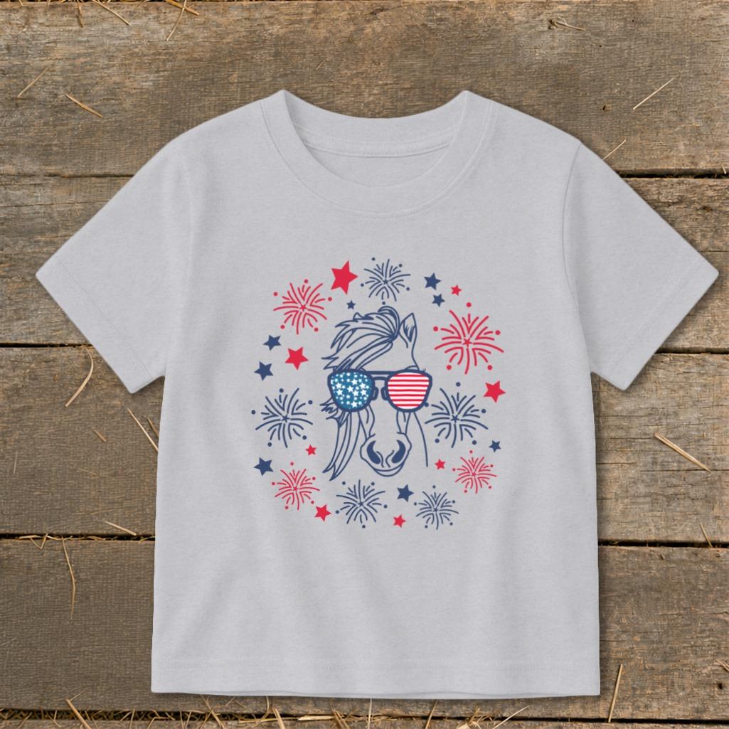 4th of July Horse Toddler Tee