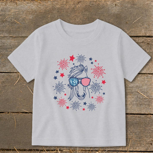 4th of July Horse Toddler Tee