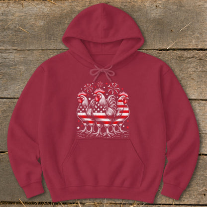 4th of July Roosters Hoodie