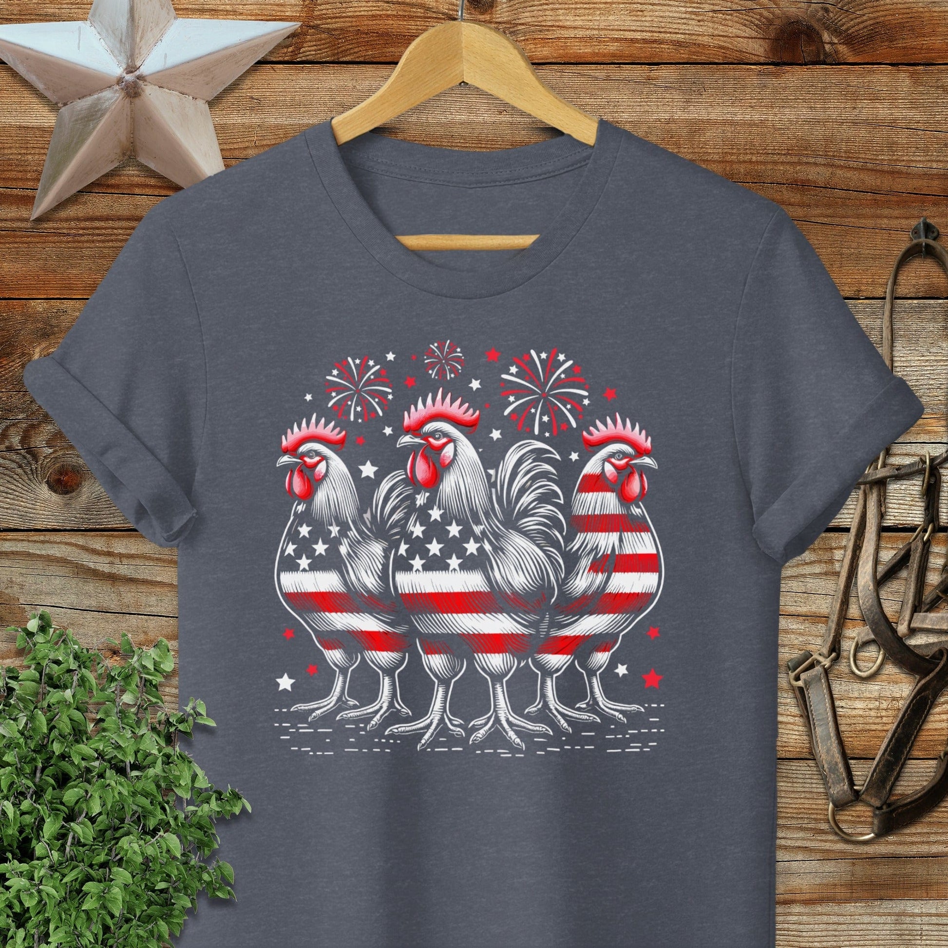 4th of July Roosters Softstyle Tee
