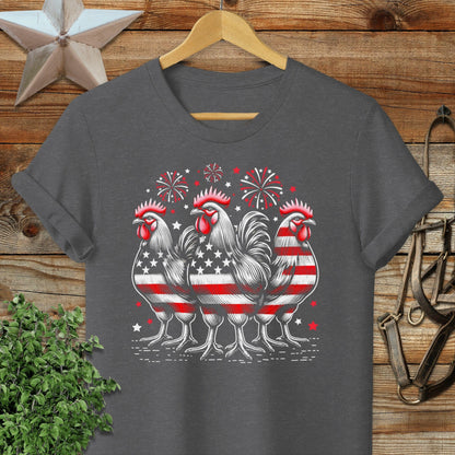 4th of July Roosters Softstyle Tee