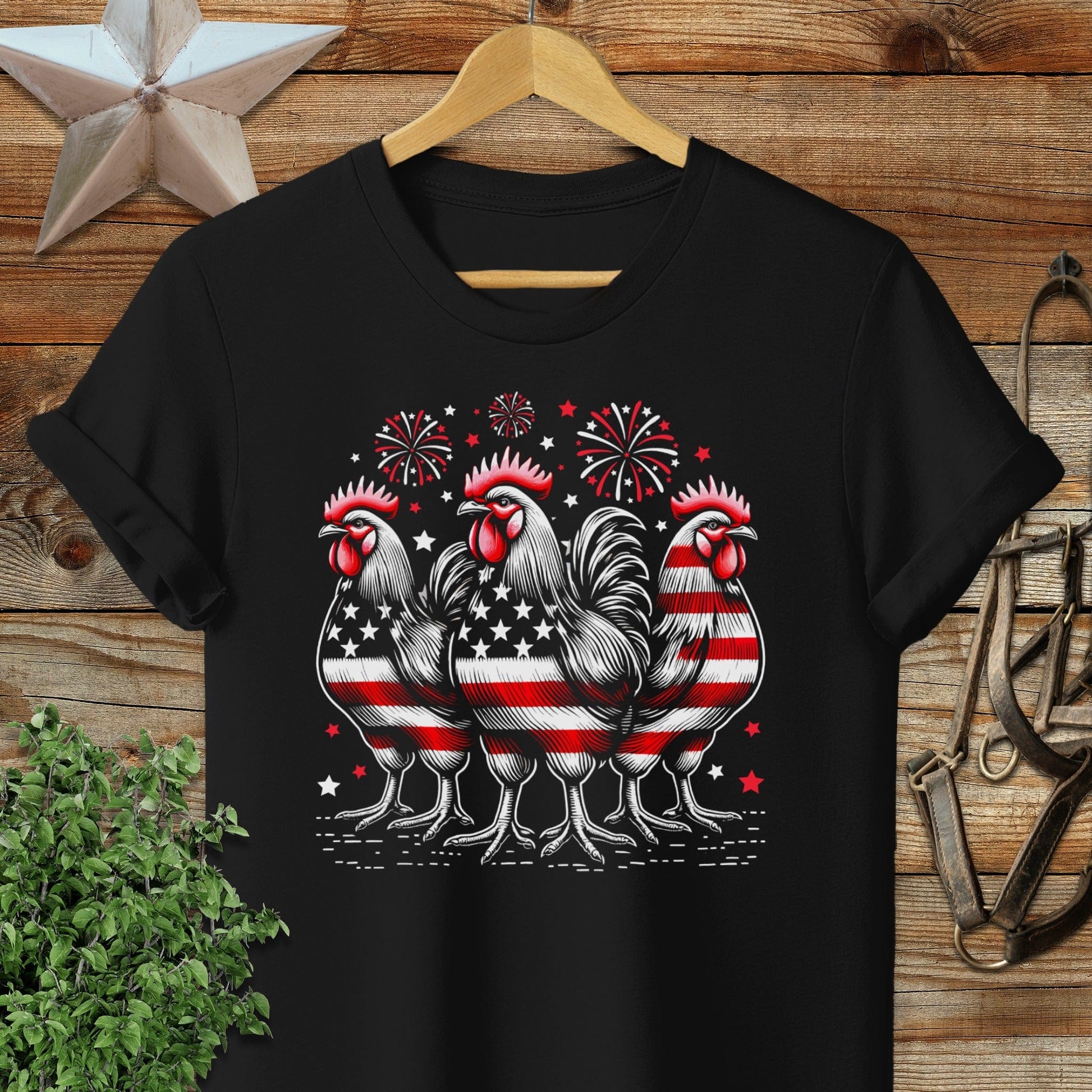 4th of July Roosters Softstyle Tee