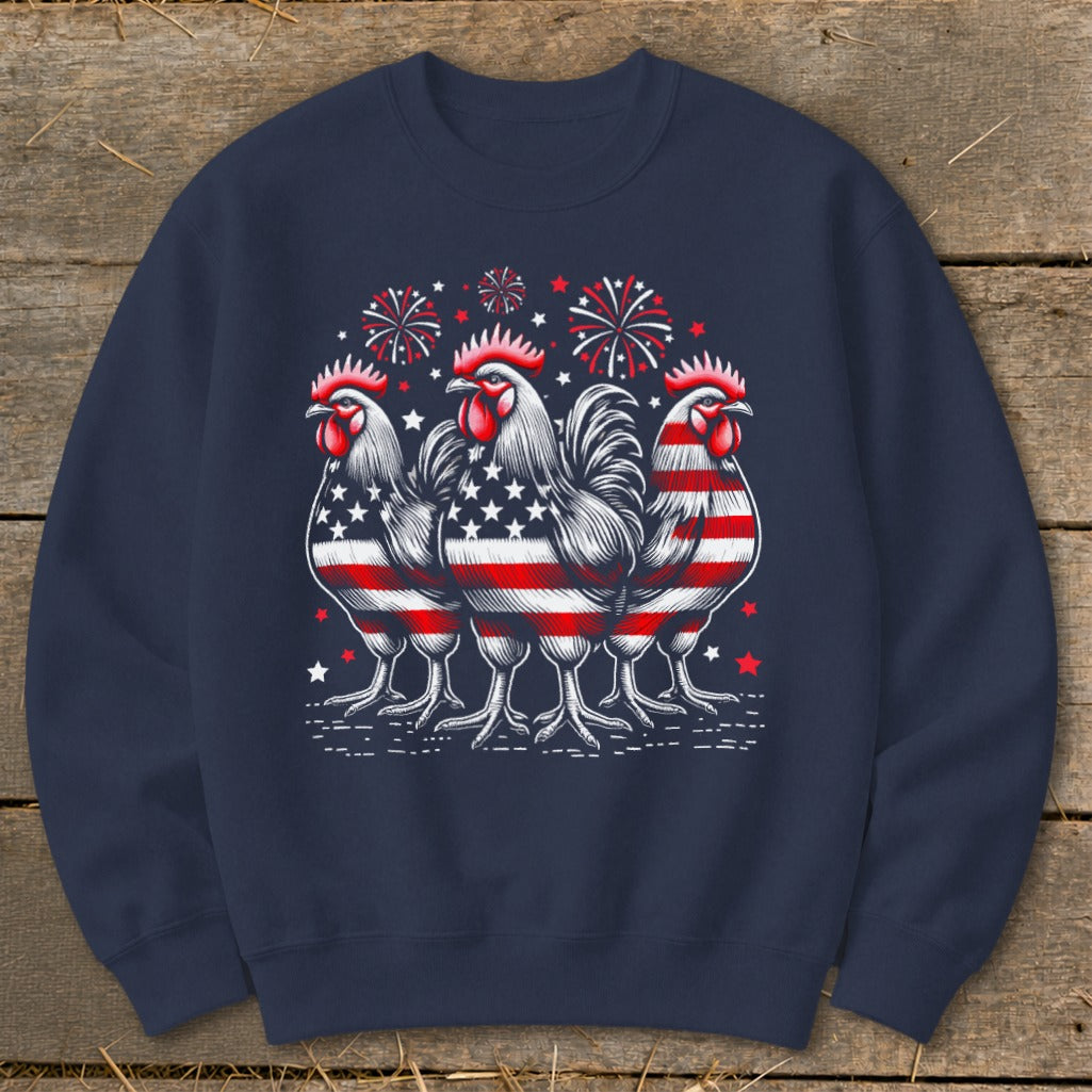 4th of July Roosters Sweatshirt