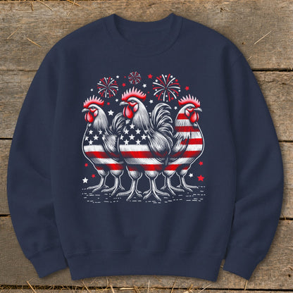 4th of July Roosters Sweatshirt