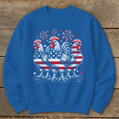 4th of July Roosters Sweatshirt