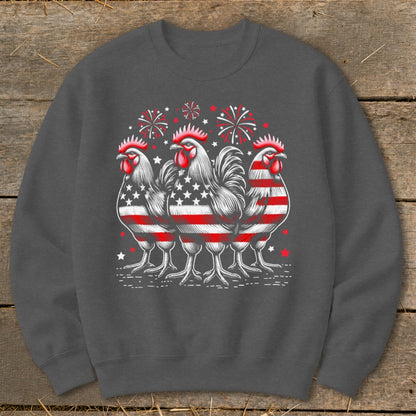 4th of July Roosters Sweatshirt