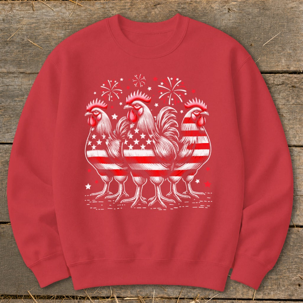 4th of July Roosters Sweatshirt