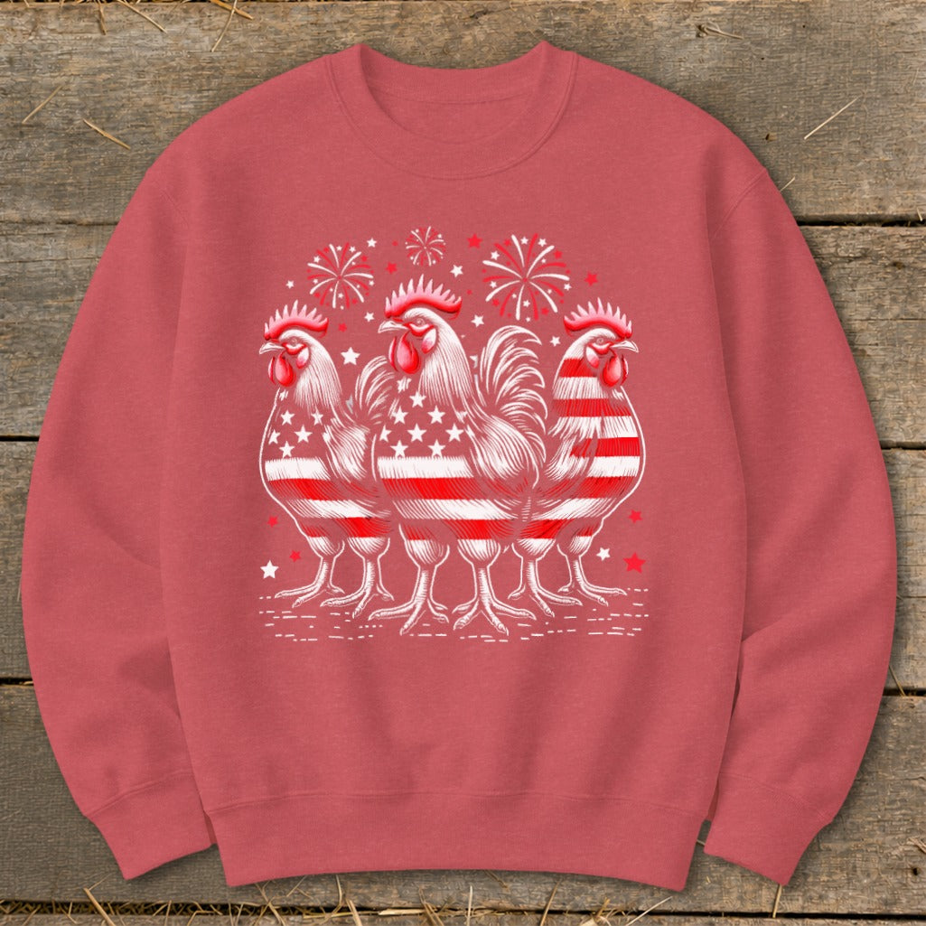 4th of July Roosters Sweatshirt