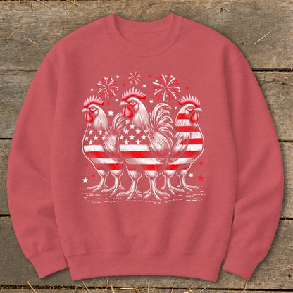 4th of July Roosters Sweatshirt