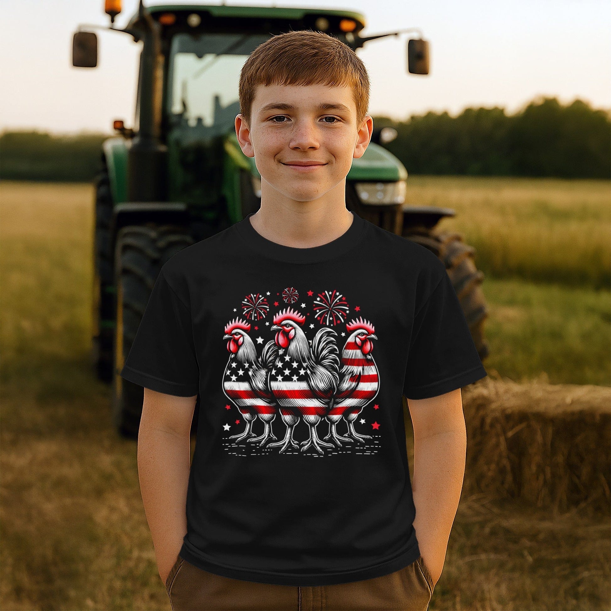 4th of July Roosters T-shirt (Youth)