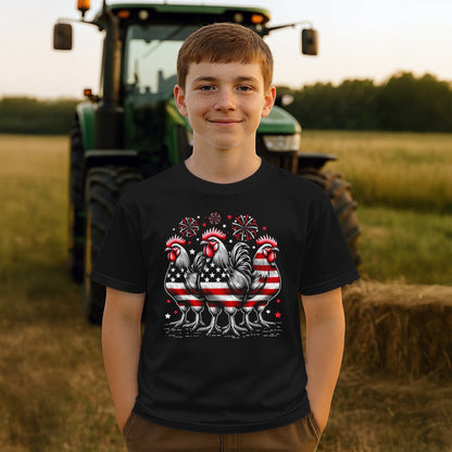 4th of July Roosters T-shirt (Youth)