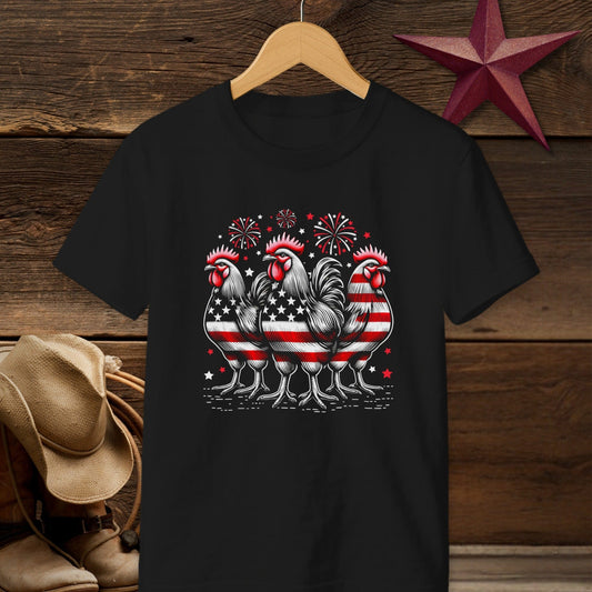 4th of July Roosters T-shirt (Youth)