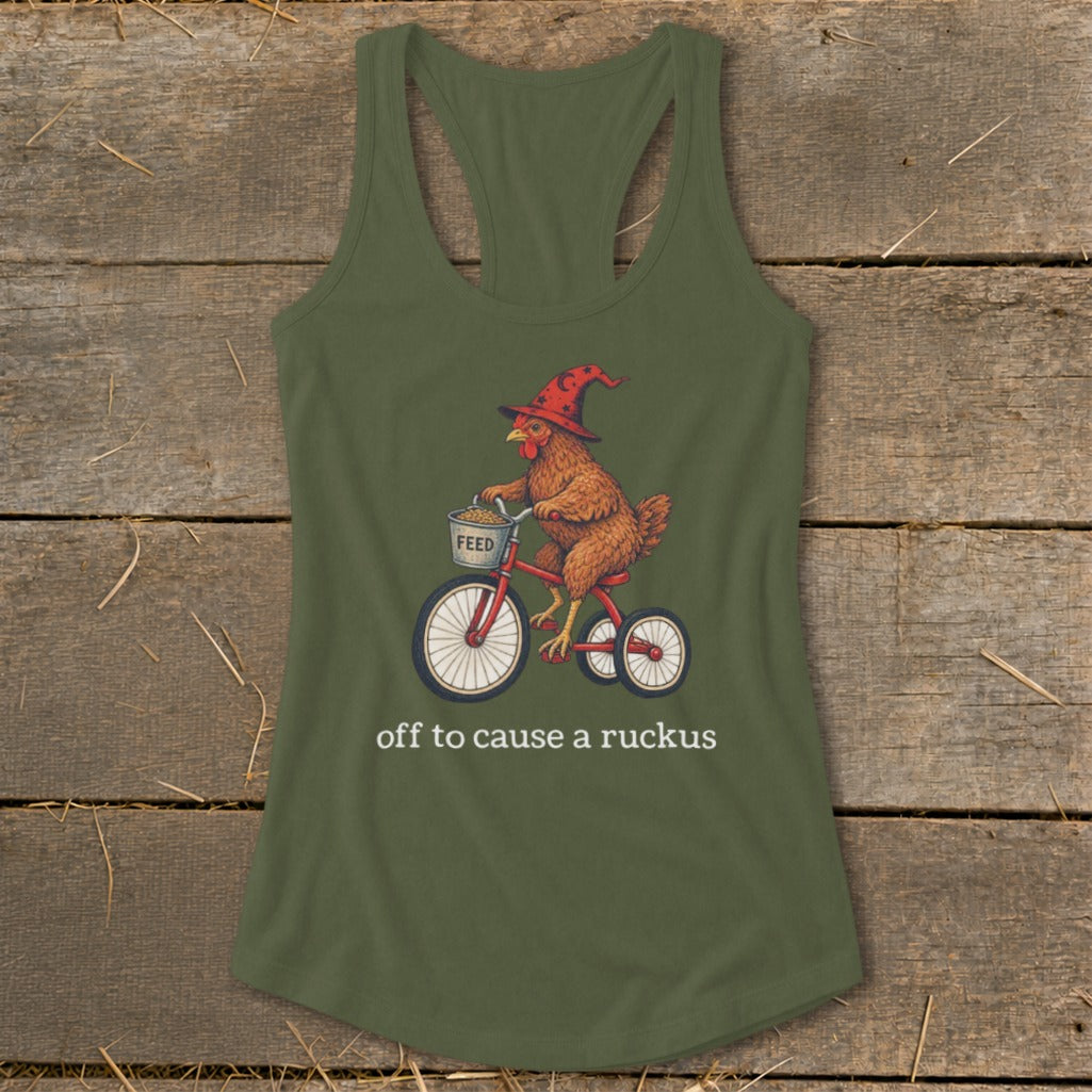 Off To Cause a Ruckus Racerback Tank