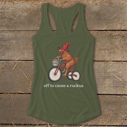 Off To Cause a Ruckus Racerback Tank