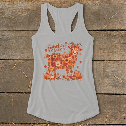 Fall Floral Goat Racerback Tank
