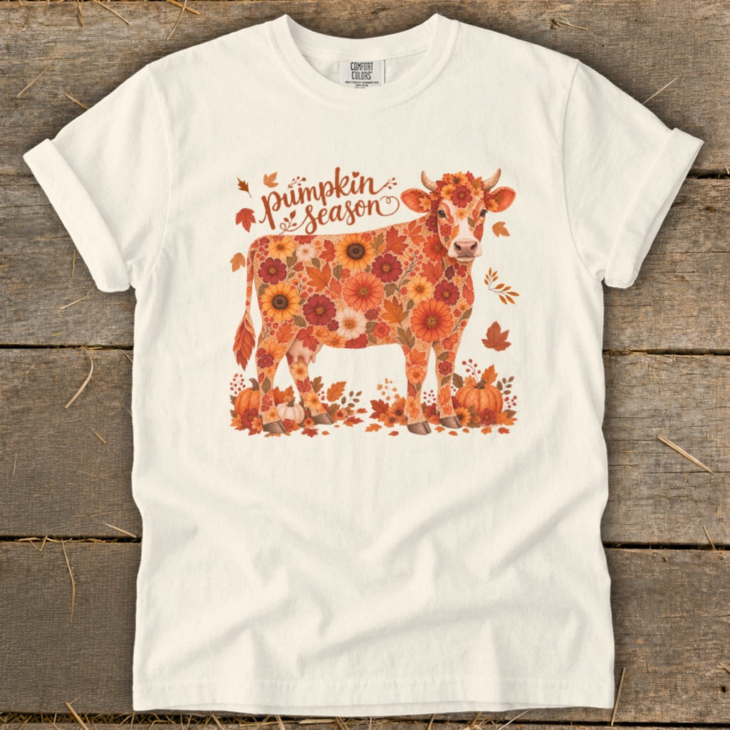 Fall Floral Cow Signature Tee