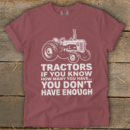 Tractor graphic with text "Tractors if you know how many you have... you don't have enough."