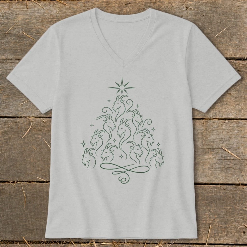 Elegant Goat Tree V-neck