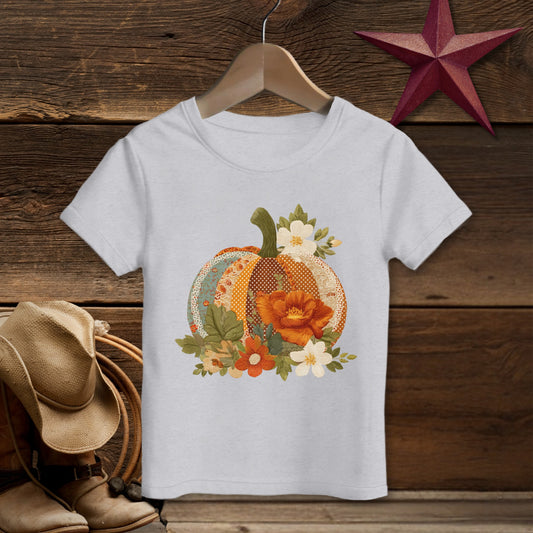 Festive Pumpkin Floral Graphic Design T-shirt product