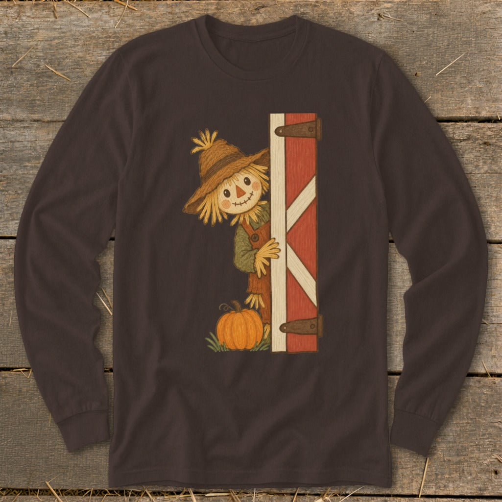 Peeking Scarecrow Long Sleeve Tee