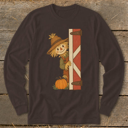 Peeking Scarecrow Long Sleeve Tee