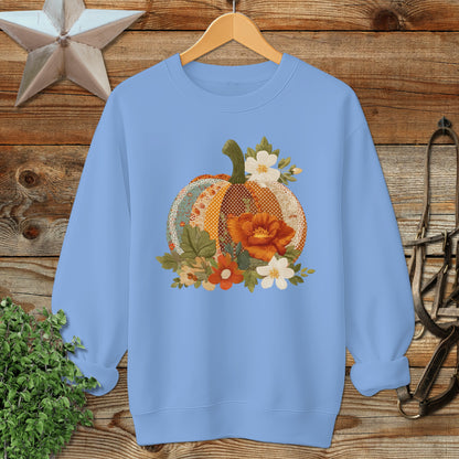 Cozy Floral Pumpkin Long Sleeve Sweatshirt product