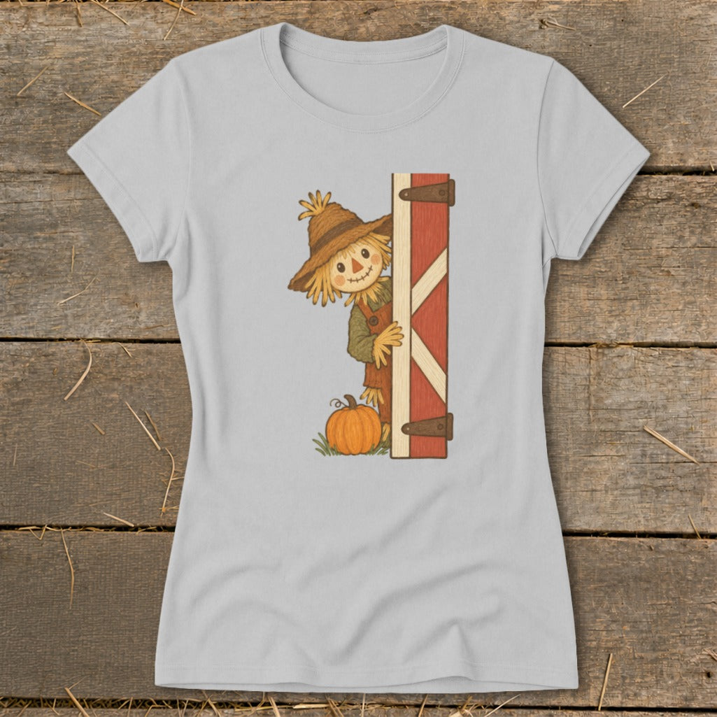 Peeking Scarecrow Ladies Tee