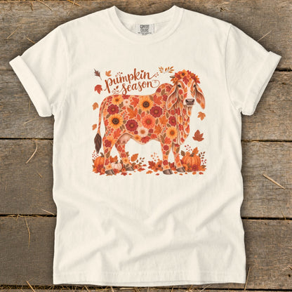 Fall Floral Brahman Cow Signature Tee