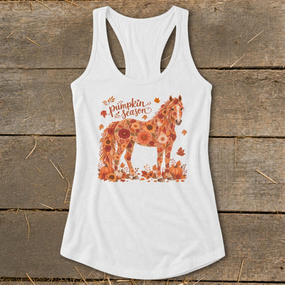 Fall Floral Horse Racerback Tank