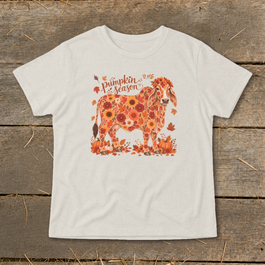 Fall Floral Brahman Cow Infant Tee