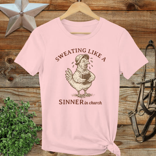 Sweating Like a Sinner in Church Funny T-Shirt