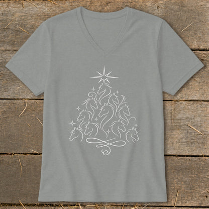 Elegant Horse Tree V-neck