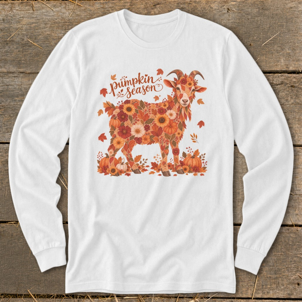 Fall Floral Goat Long Sleeve Tee