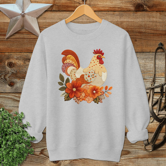 Colorful Rooster with Flowers Design on Shirt product type