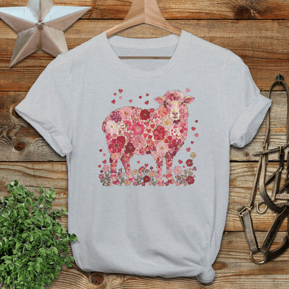 Adorable Floral Sheep Graphic Unisex T-Shirt Product