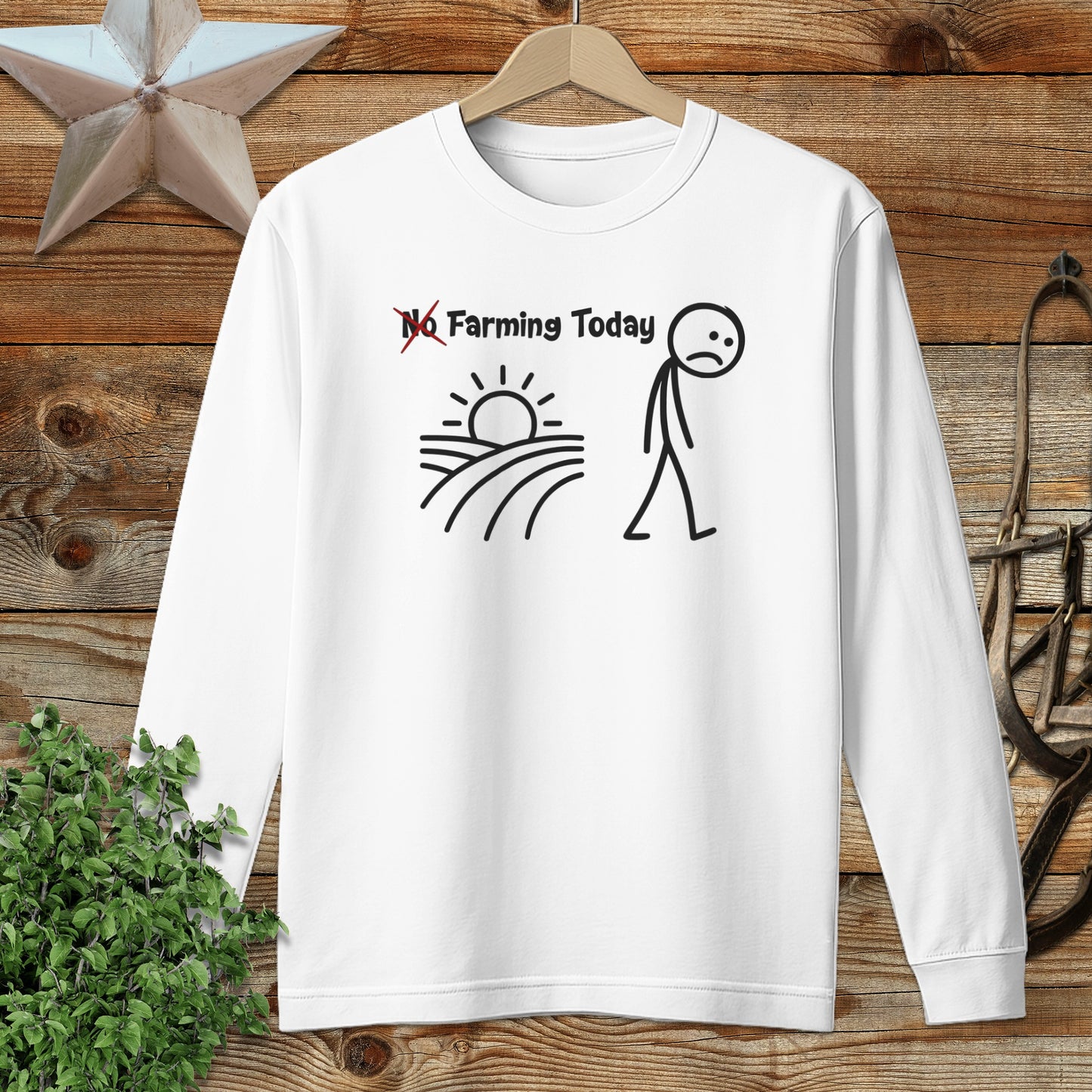 Funny No Farming Today Sad Stickman Shirt Product