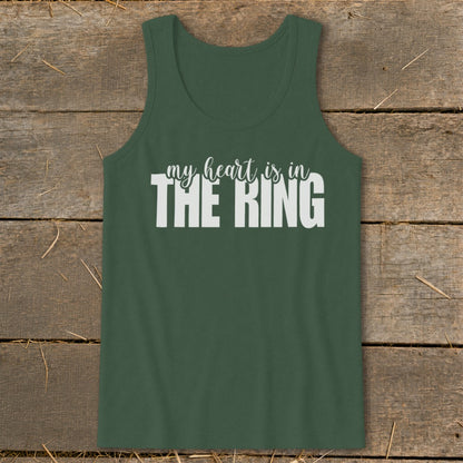 Green tank top with white text "my heart is in THE RING".