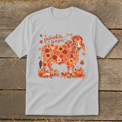 Fall Floral Brahman Cow Youth Tee