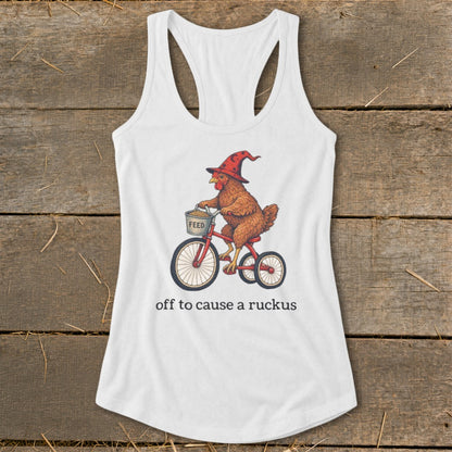 Off To Cause a Ruckus Racerback Tank