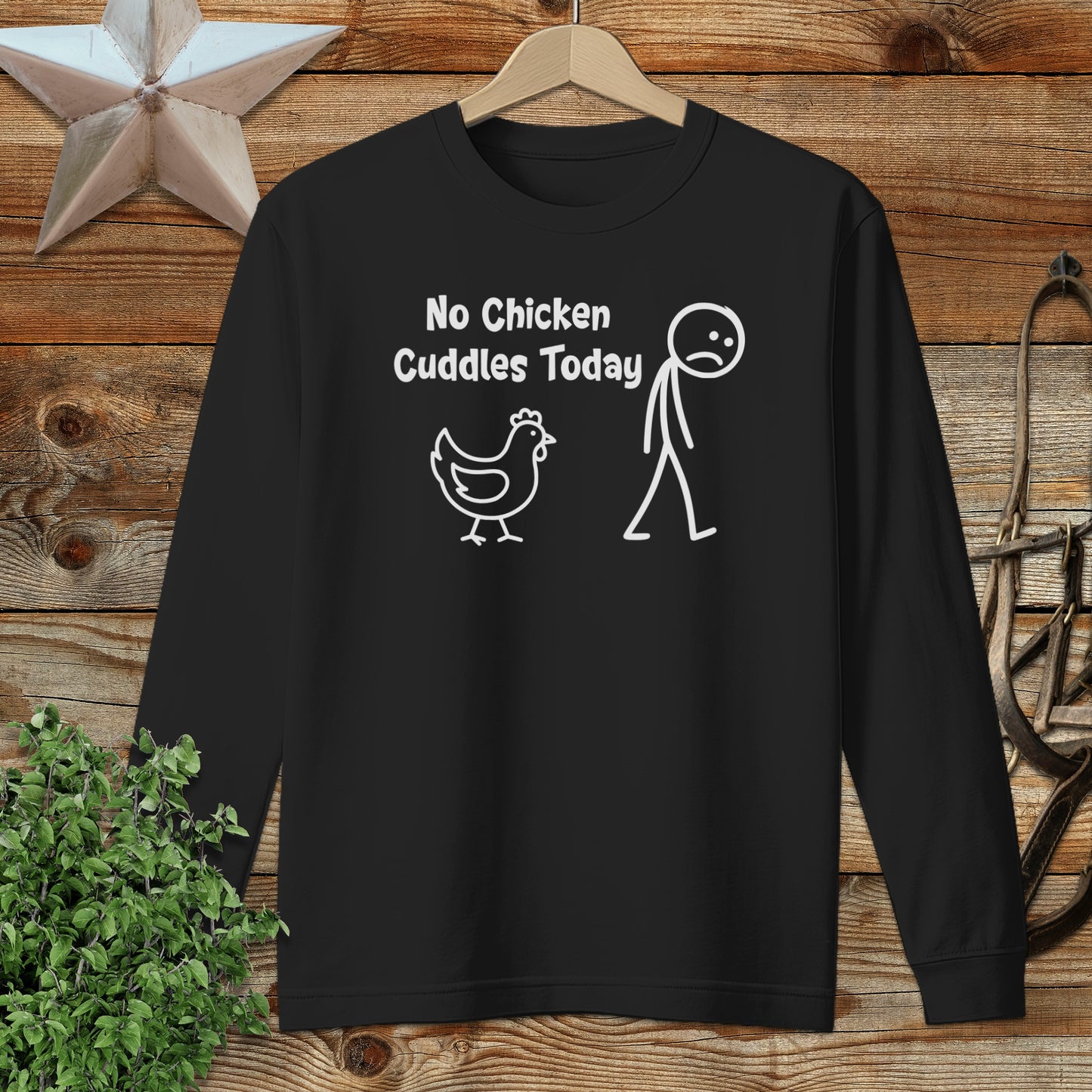 No Chicken Cuddles Today Stick Figure Graphic Shirt