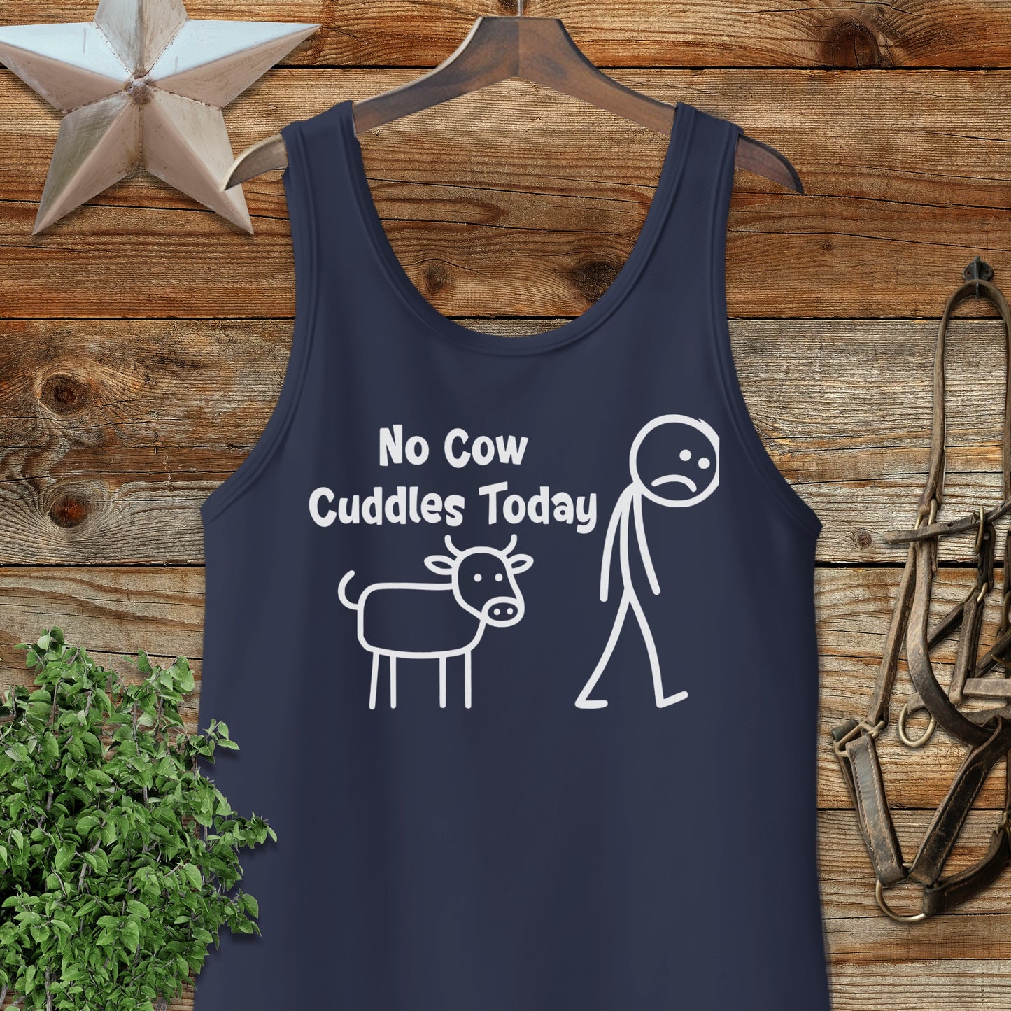 No Cow Cuddles Today Funny Tank Top