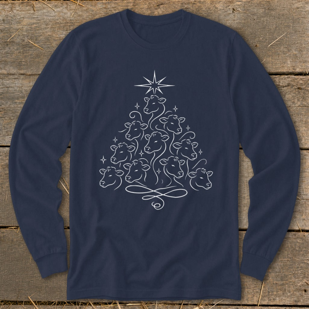 Elegant Cow Tree Long Sleeve Tee