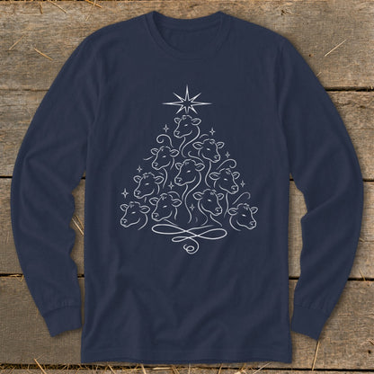 Elegant Cow Tree Long Sleeve Tee