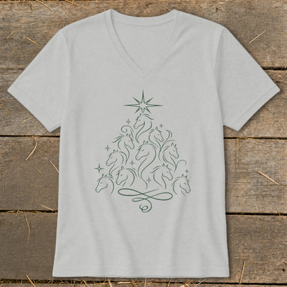 Elegant Horse Tree V-neck
