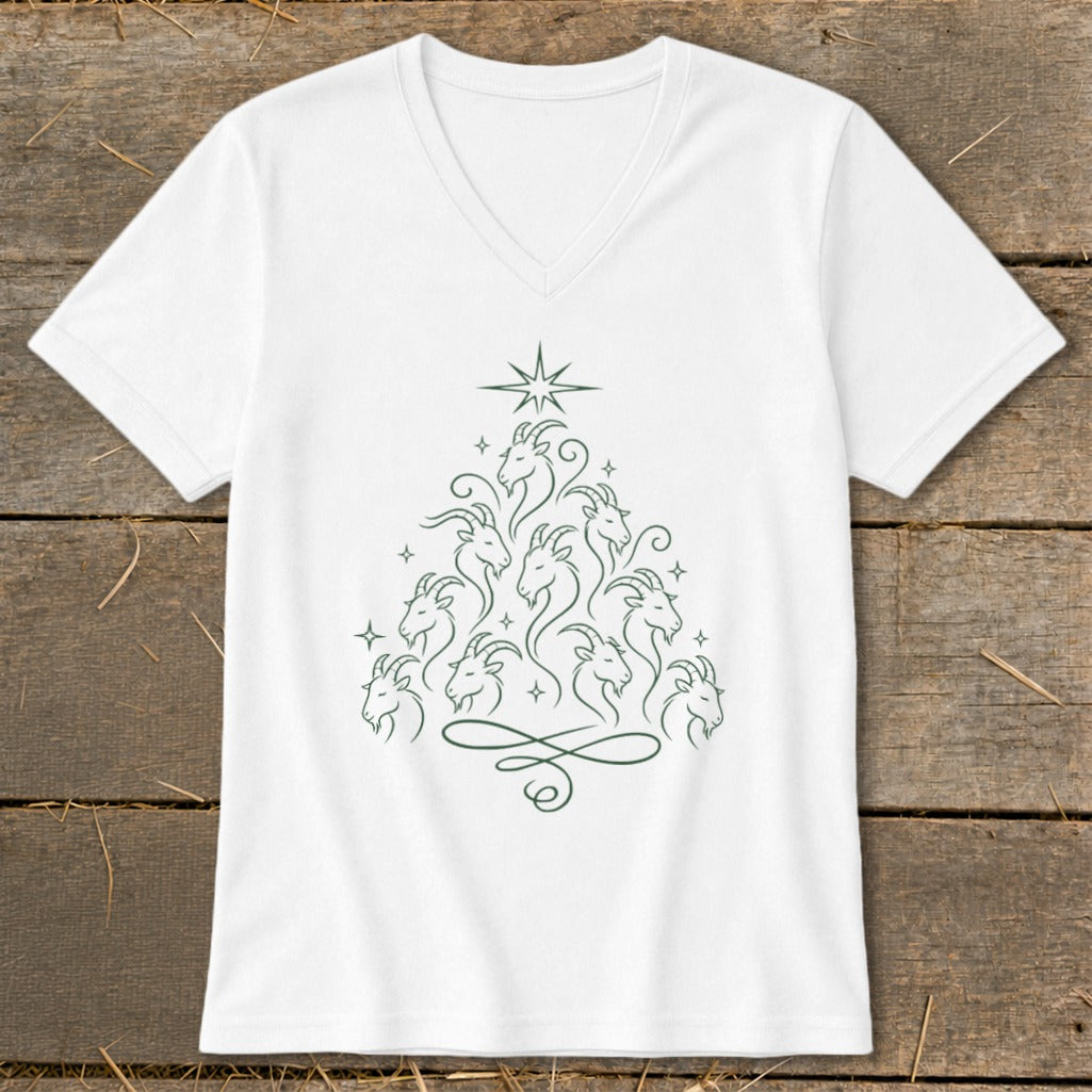 Elegant Goat Tree V-neck