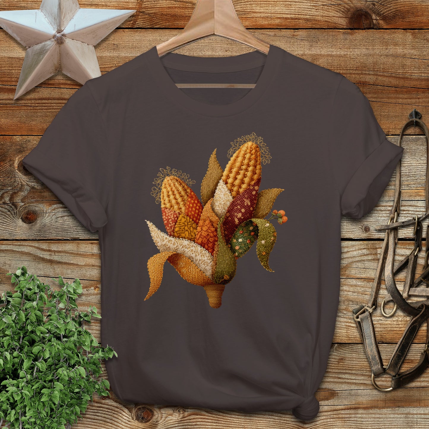 Harvest Corn Embroidery Design Graphic Tee shirt product type